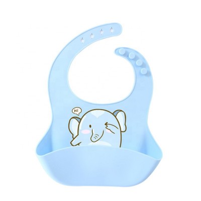 Customized BPA FREE silicone baby bib feeding bibs pocket for baby